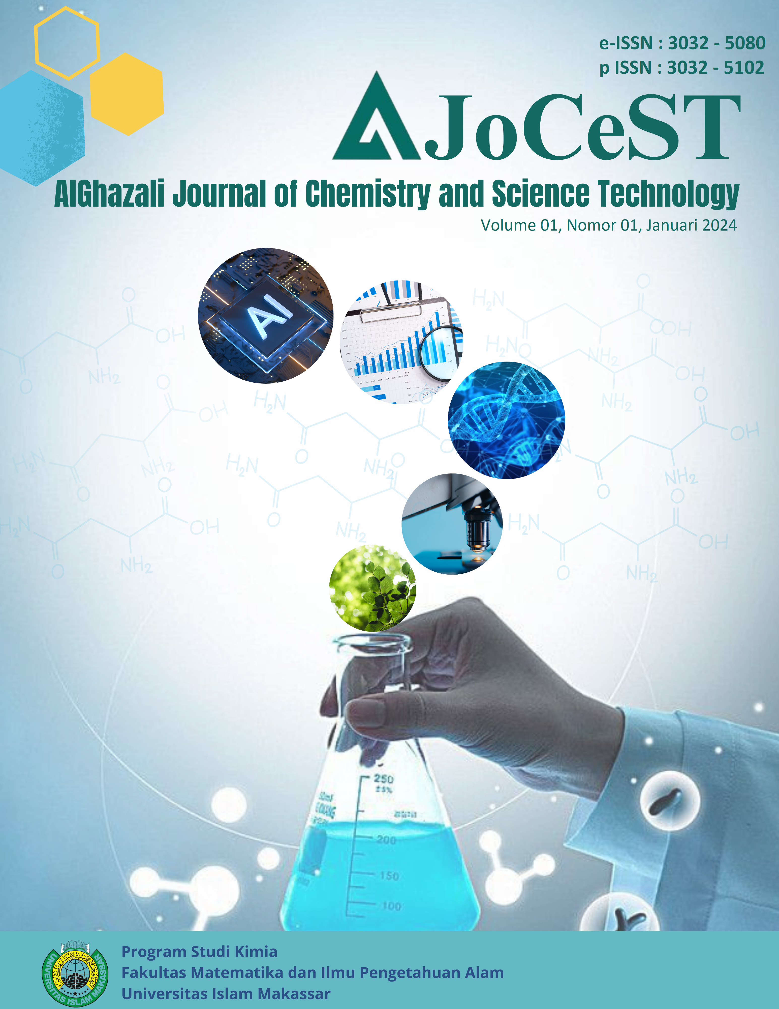 					View Vol. 1 No. 01 (2024): Alghazali Journal of Chemistry and Science Technology (AJoCeST)
				
